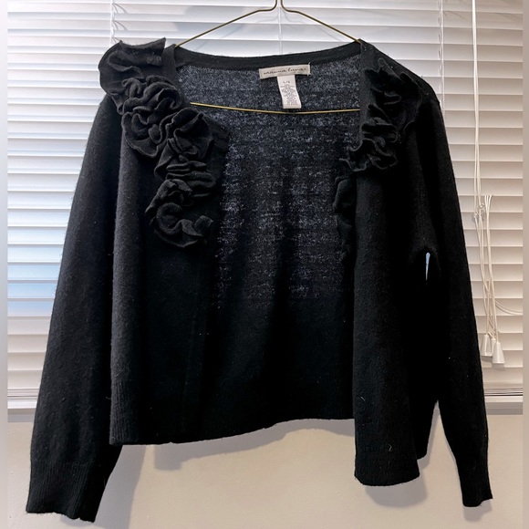 Angora & lamb wool cropped sweater cardigan blazer shrug - Picture 1 of 7